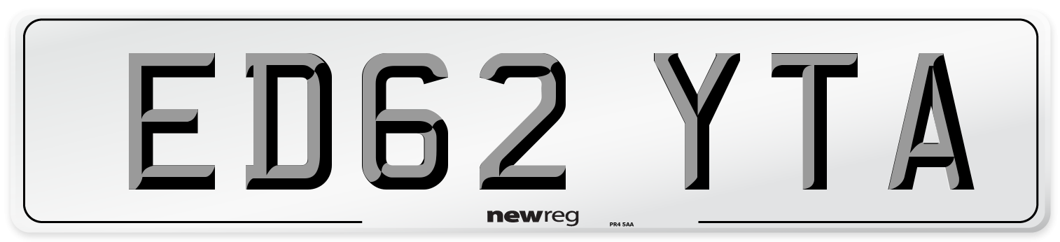 ED62 YTA Number Plate from New Reg